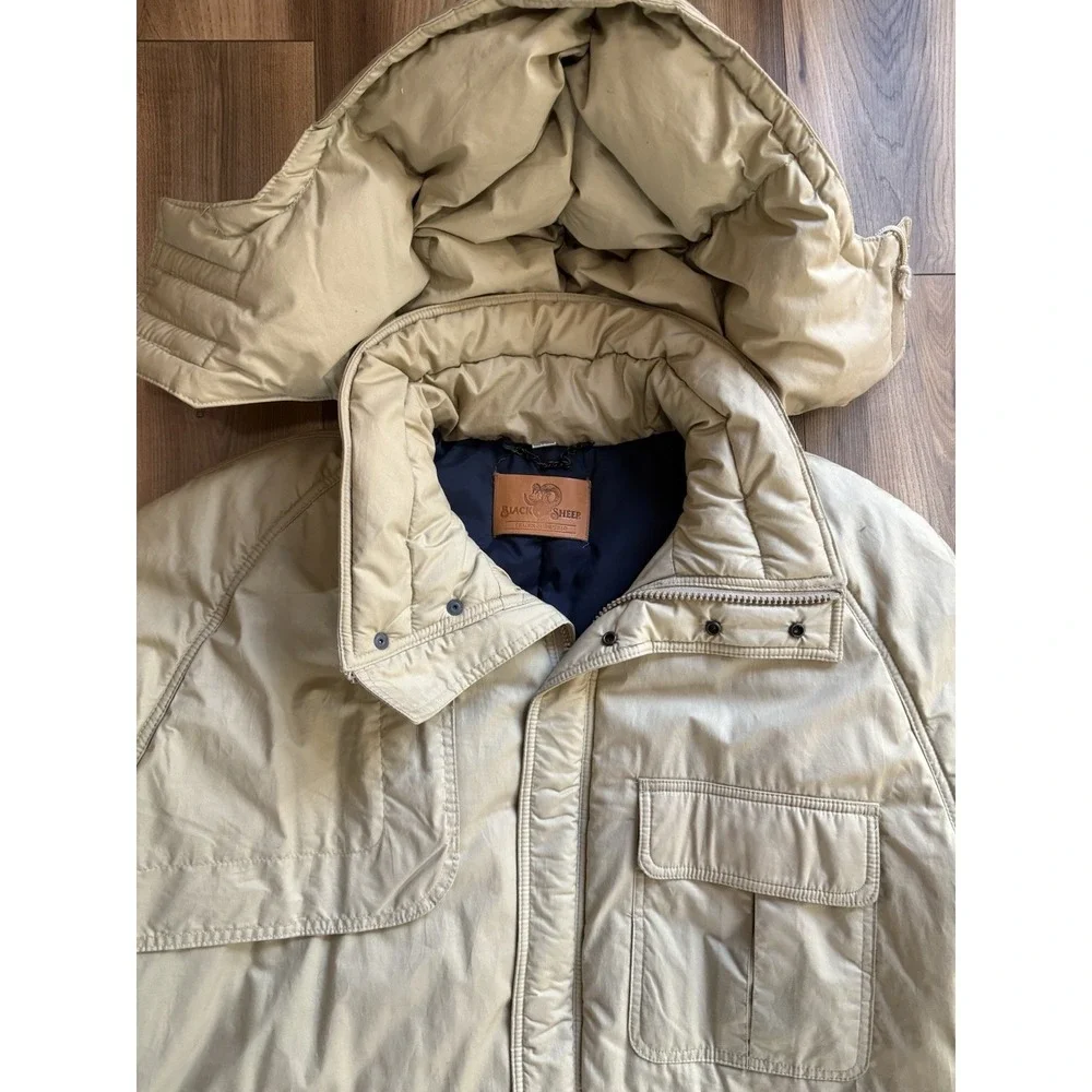Vintage Black Sheep Brand Down Puffer Hunting Coat Jacket Field Tan Sz‎ XL Men's